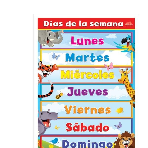 POSTER DID. 70X50CM. DIAS DE LA SEMANA GRANMARK PZA